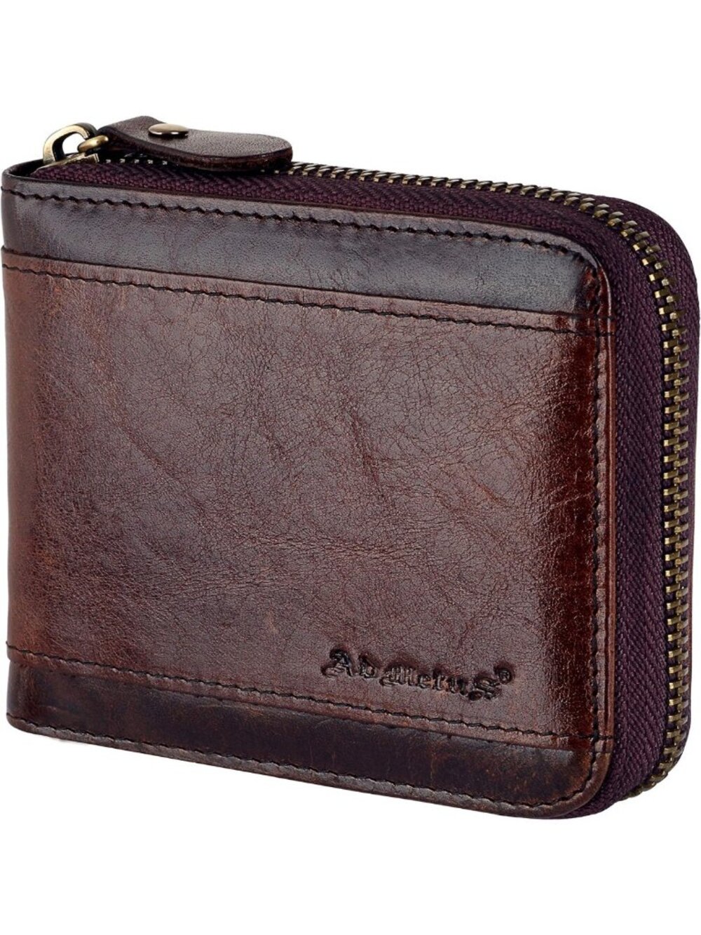 Stylish Men's Leather Bifold Zipper Wallet | RFID Blocking Card Holder, Slim
